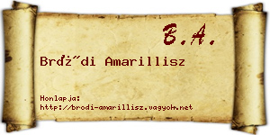 Bródi Amarillisz névjegykártya